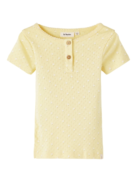 Lil Atelier Hulmønster T-shirt Rachello Double Cream